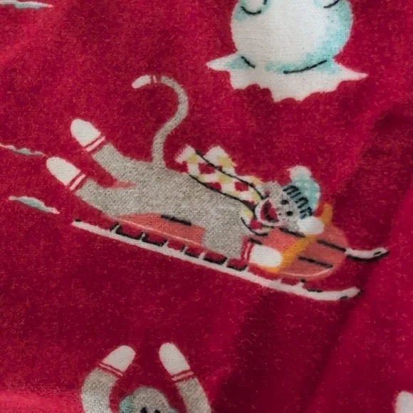 Nick & Nora Sock Monkey Pajama Set Size M - Picture 7 of 8